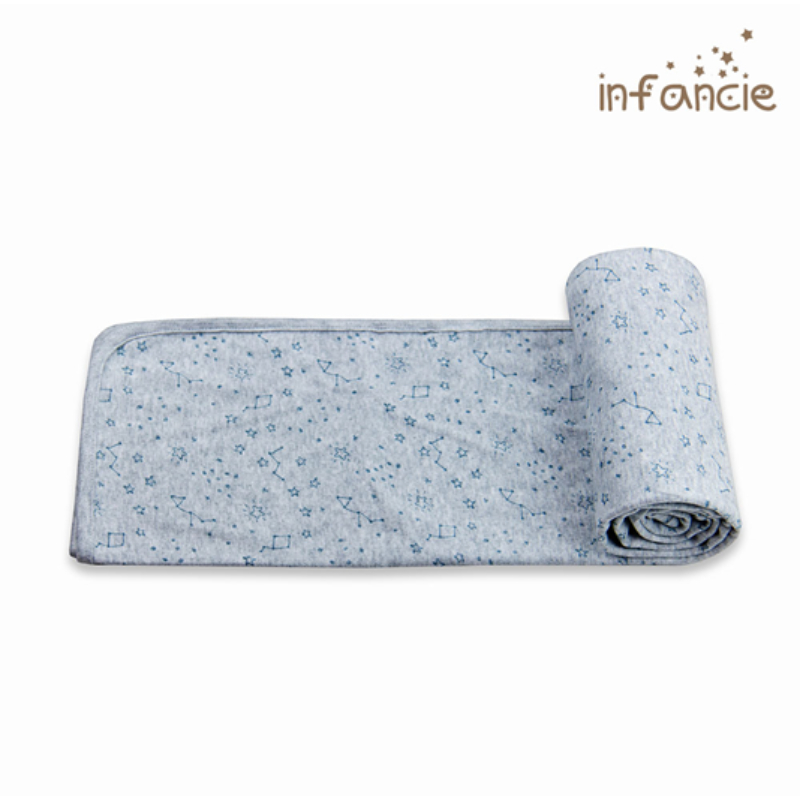 Infancie Light Swaddle Wrap / Blanket (100% Cotton)  Grey / Blue